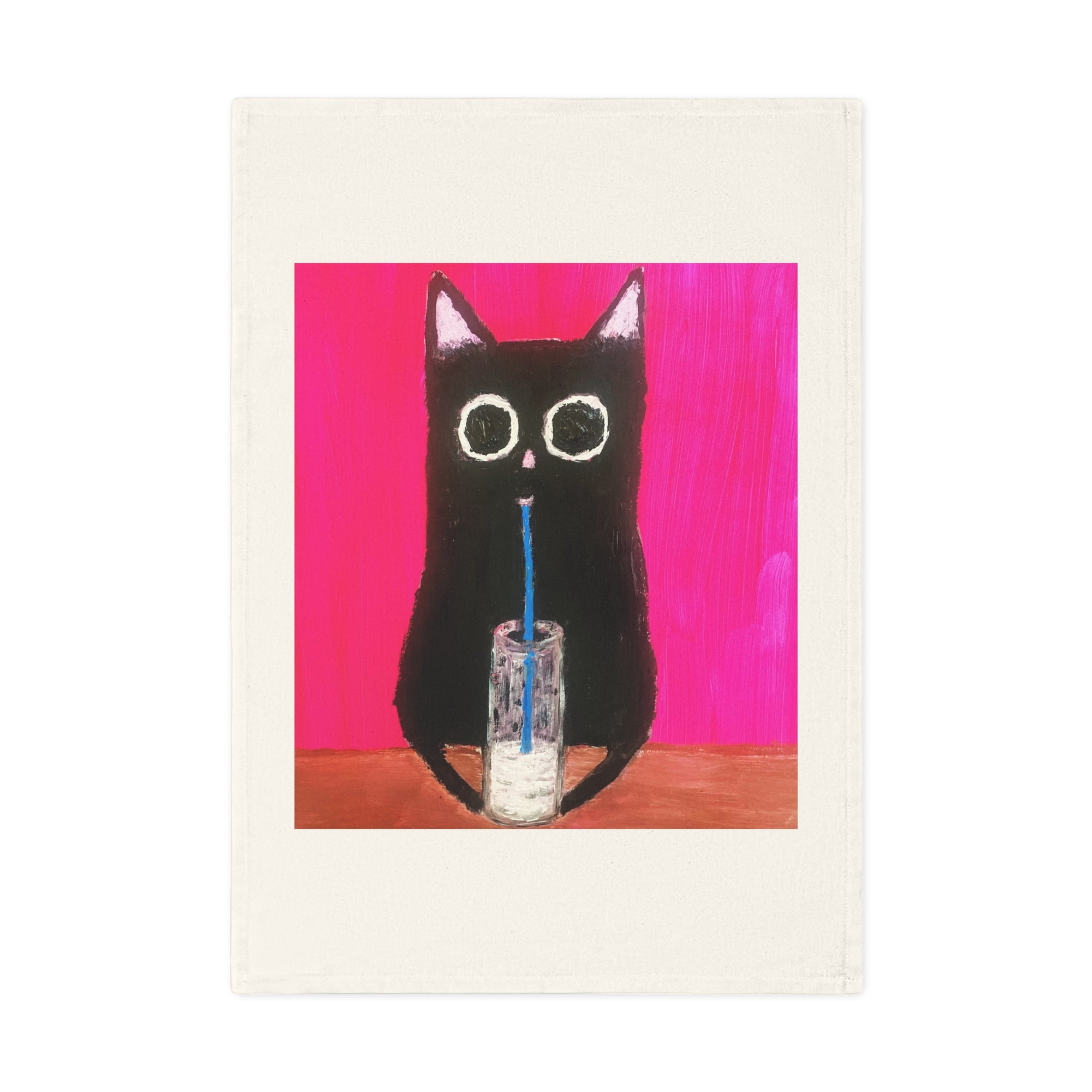 Cat With Milk Tea Towel
