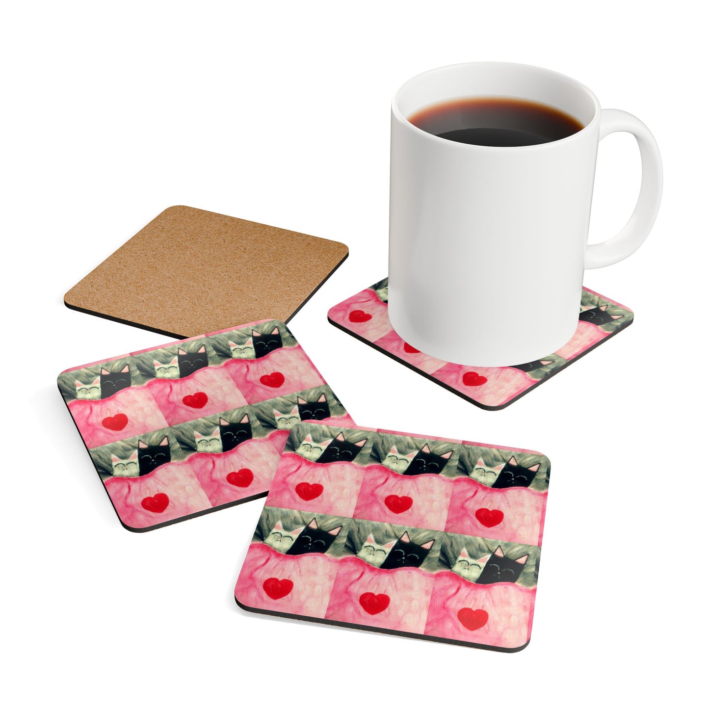 Coaster Set - Sleeping Cats