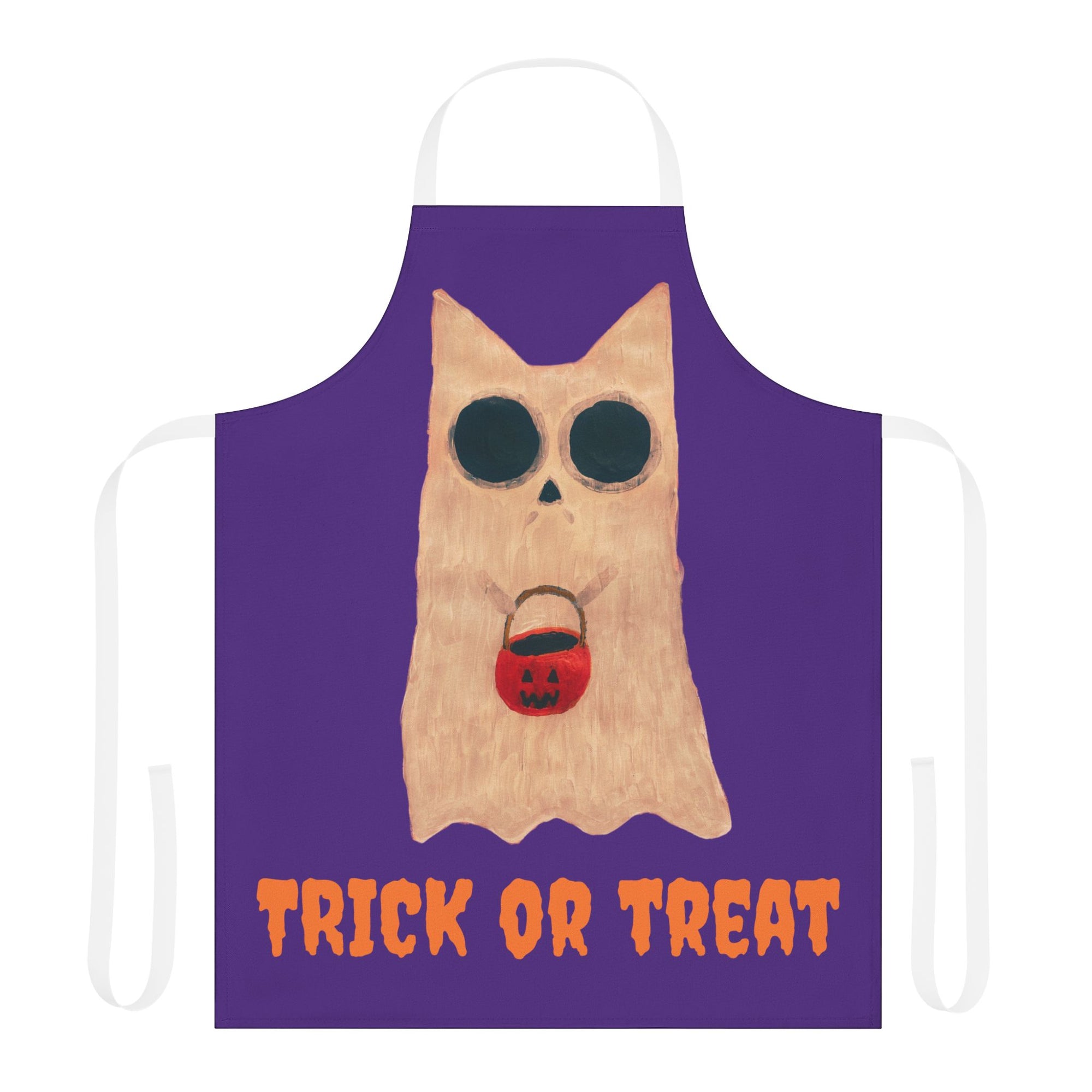 Trick Or Treat Apron, Choice Of 5 Colour Staps