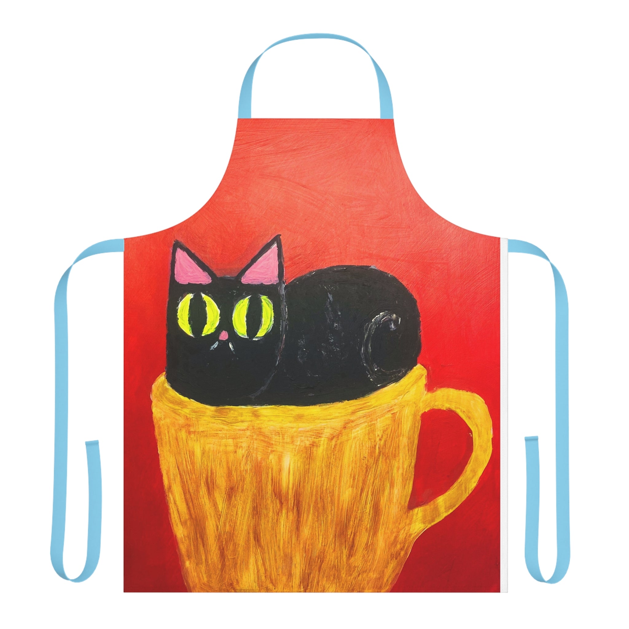 Cup of Cat Apron,Choice of 5 Colours Straps