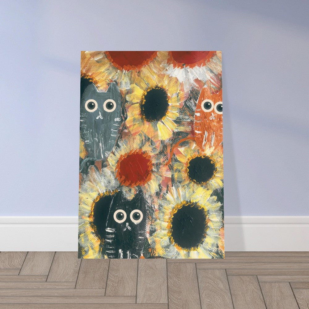 Cats & Flowers Poster Print Available in A4, A3, A2 Sizes