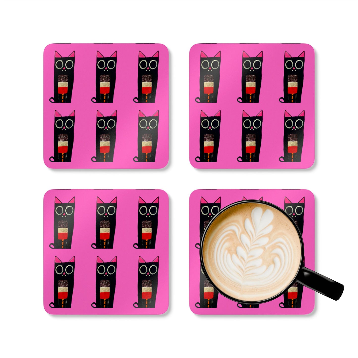 Fab Cat Coaster Set