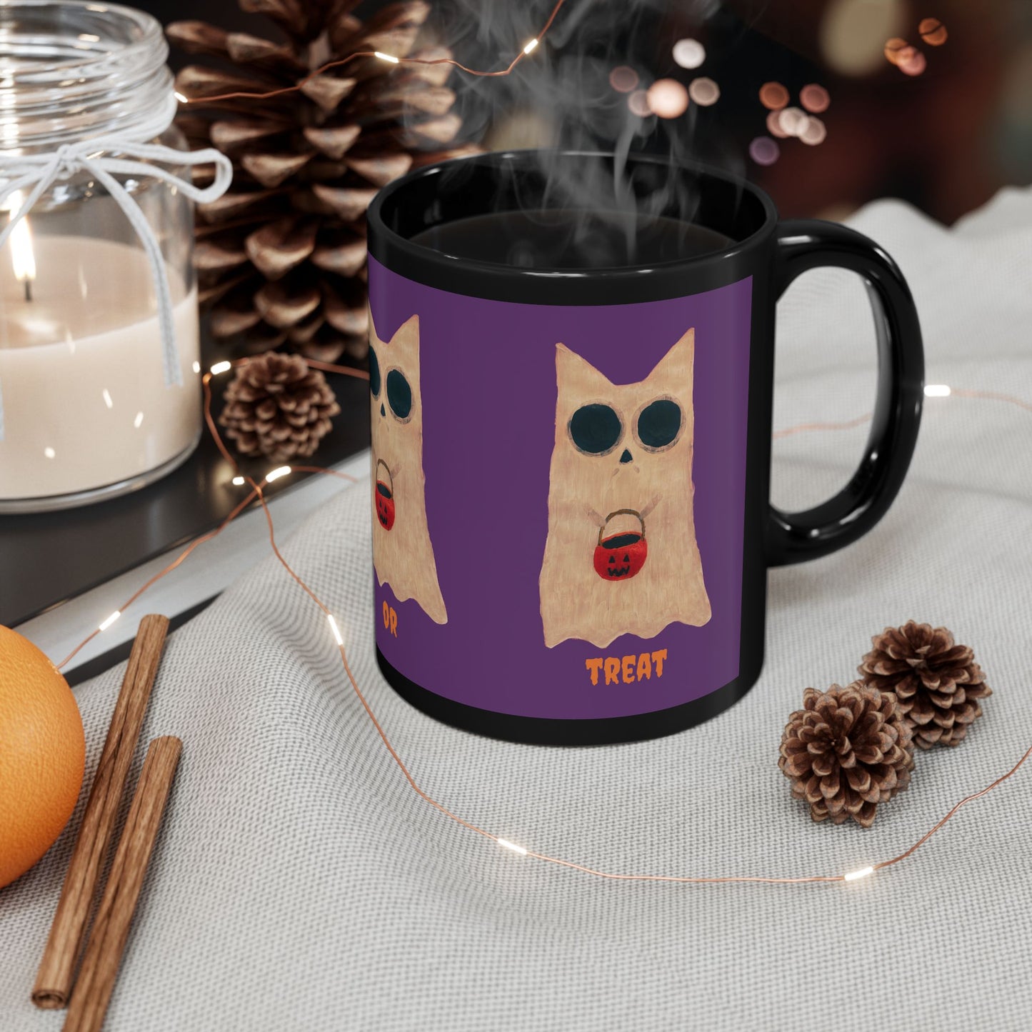 Trick Or Treat Ghost Cat Mug