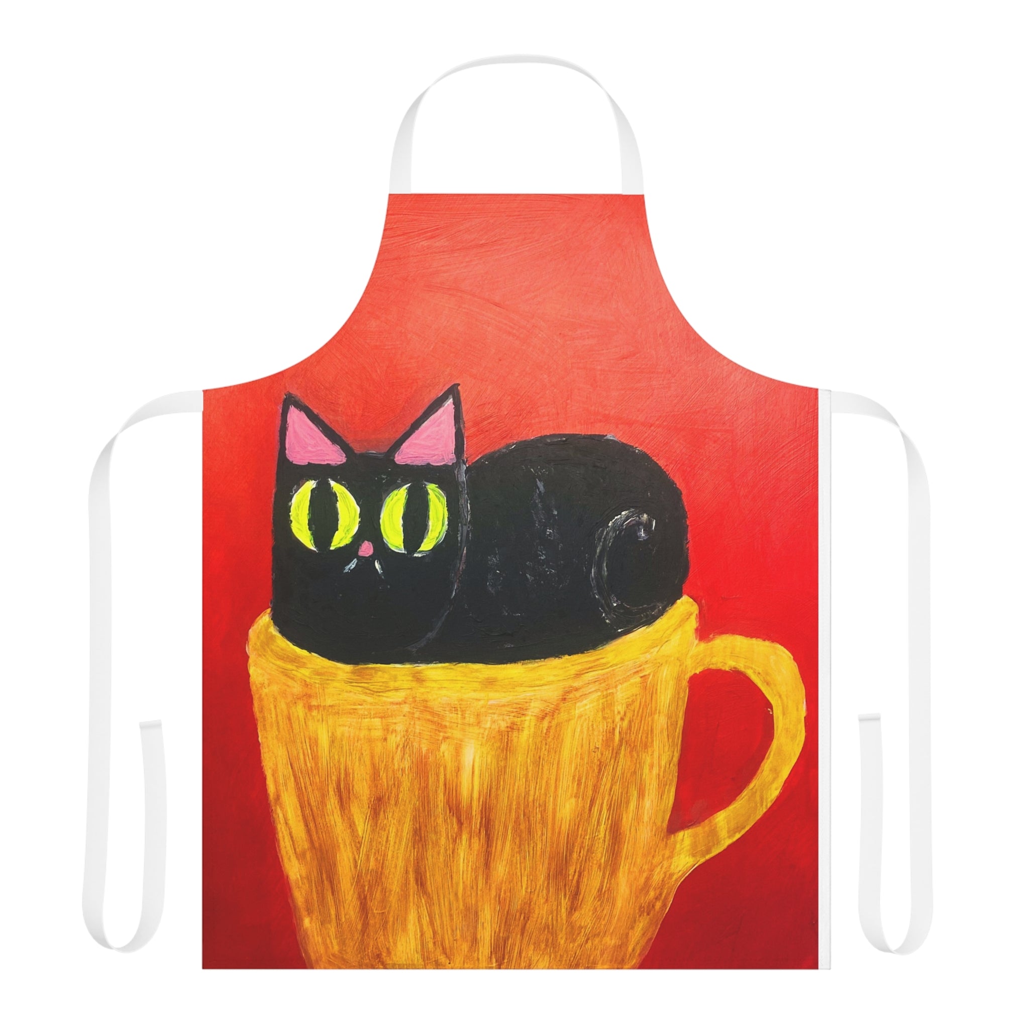 Cup of Cat Apron,Choice of 5 Colours Straps