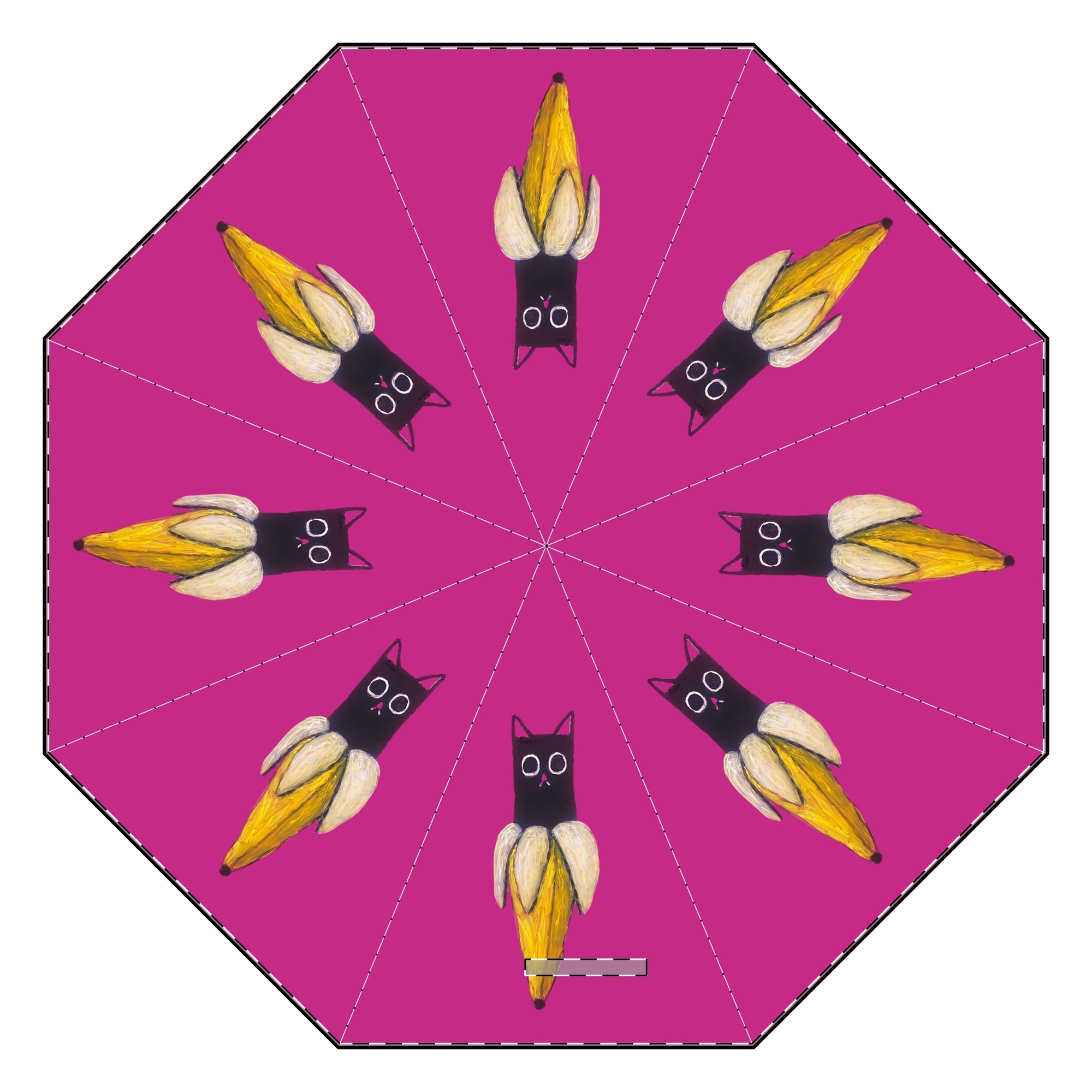 Foldable Umbrella - Banana Cat Design