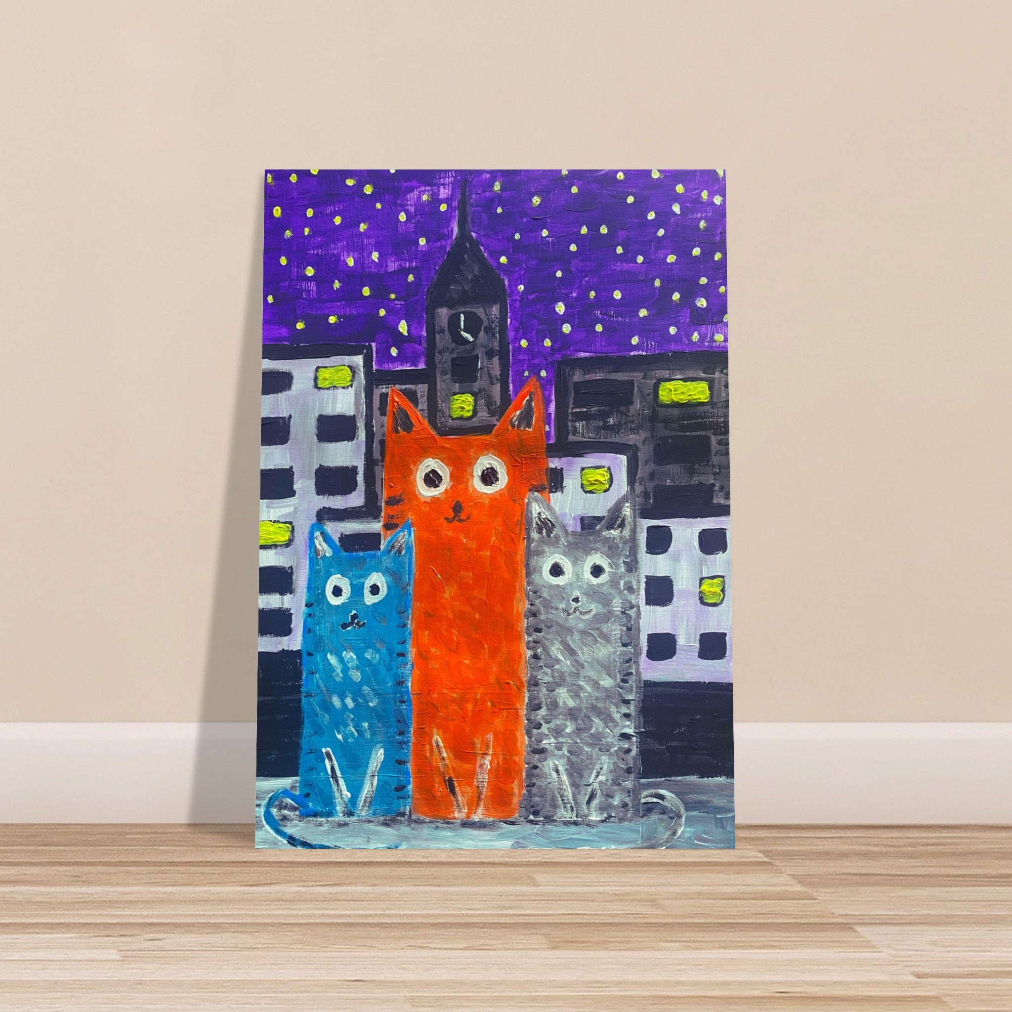 Cats On The Town Poster Print Available In A4, A3, A2 Formats