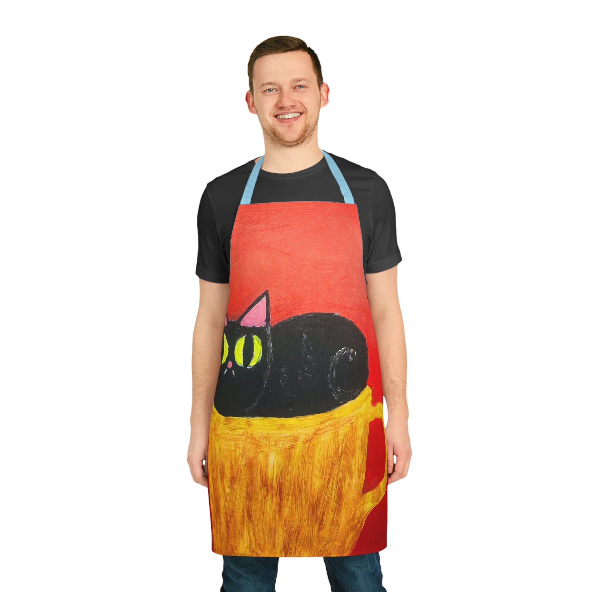 Cup of Cat Apron,Choice of 5 Colours Straps