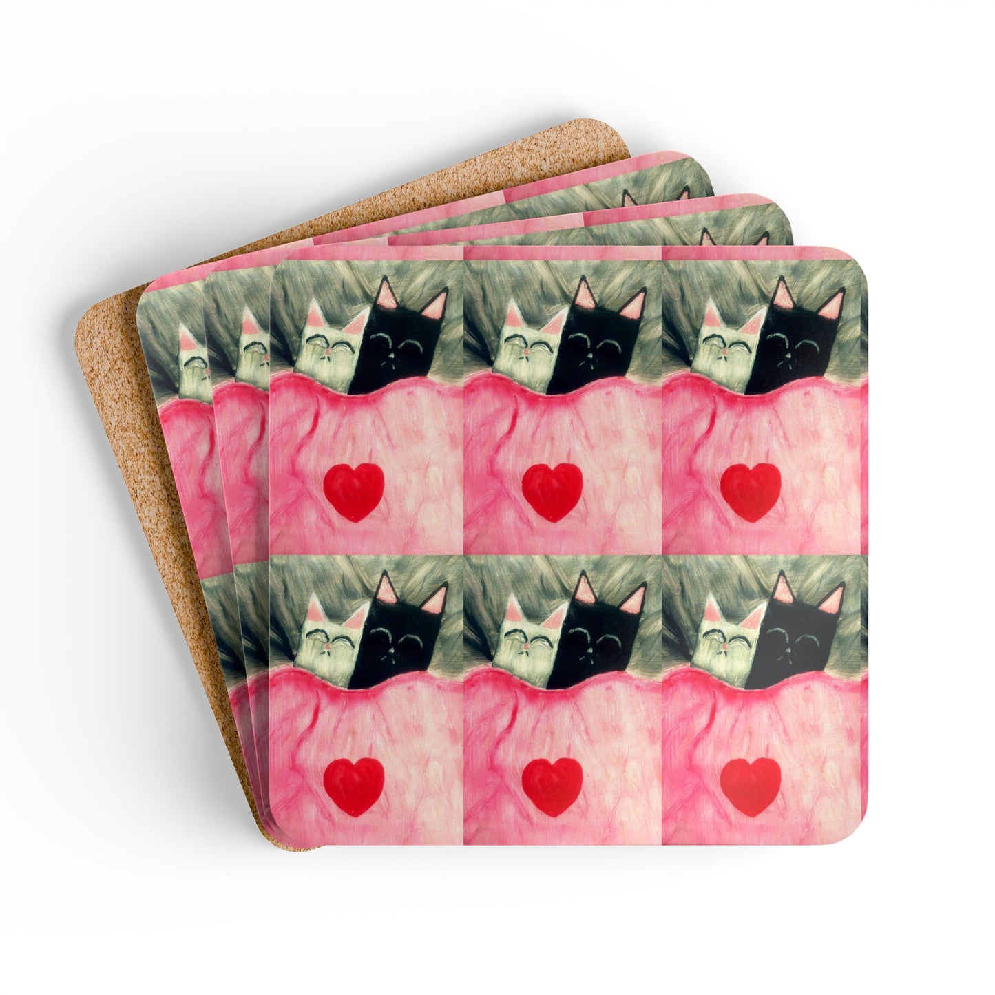 Coaster Set - Sleeping Cats