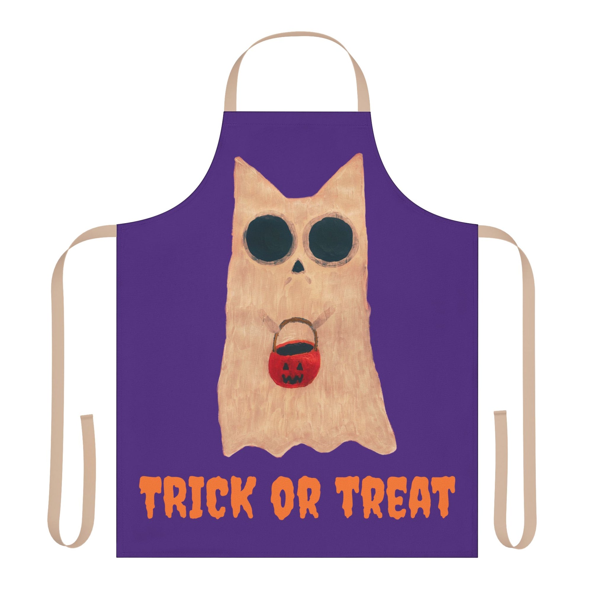 Trick Or Treat Apron, Choice Of 5 Colour Staps