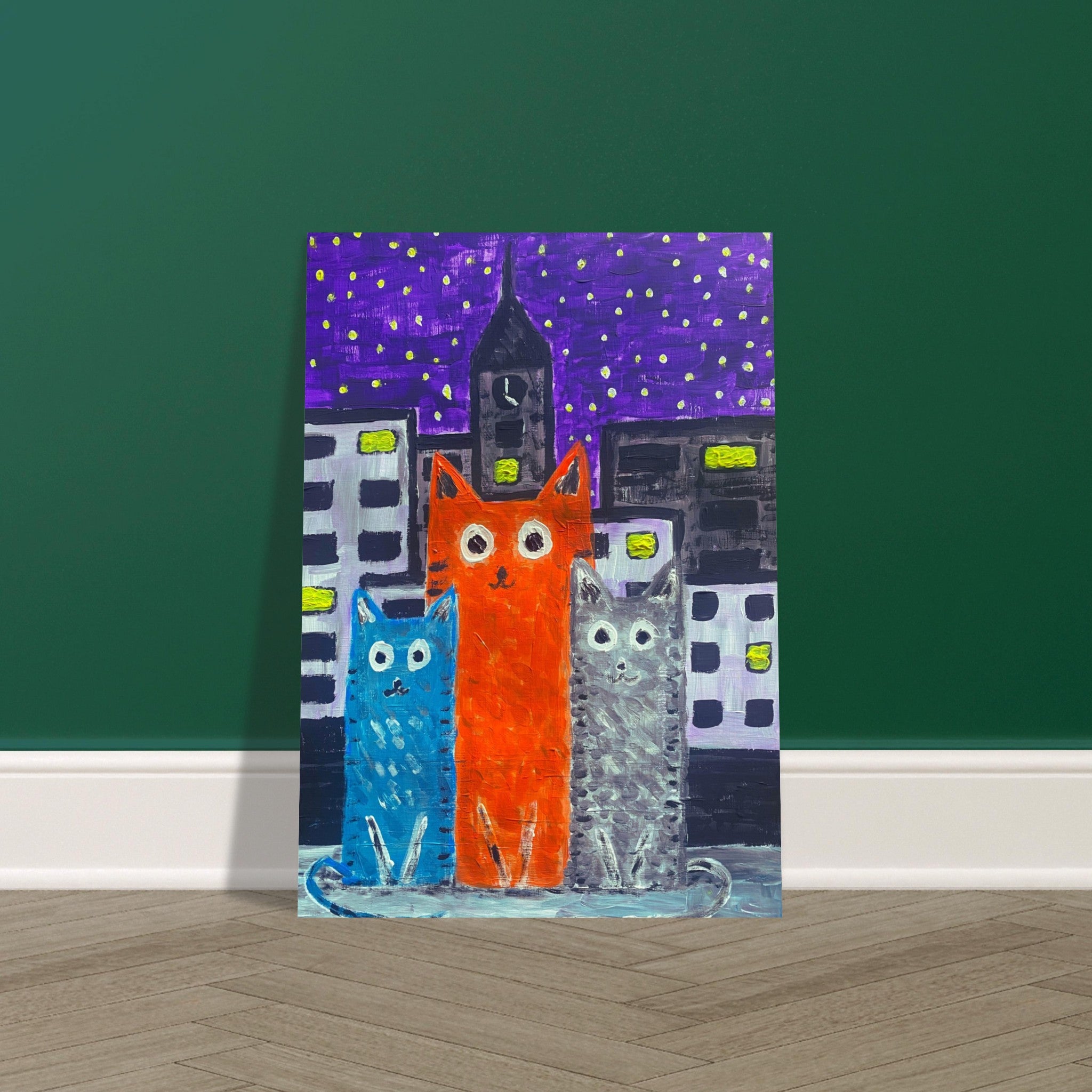 Cats On The Town Poster Print Available In A4, A3, A2 Formats