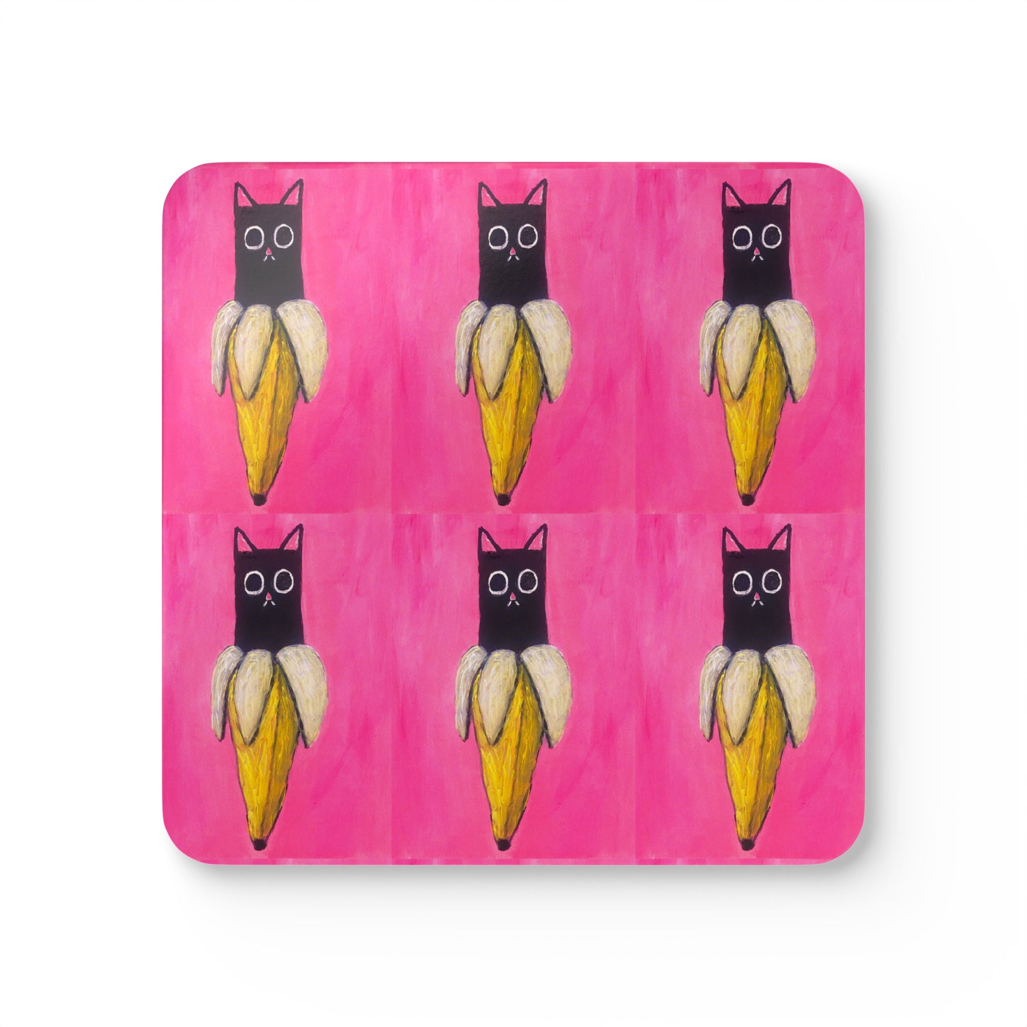Banana Cat Coaster Set