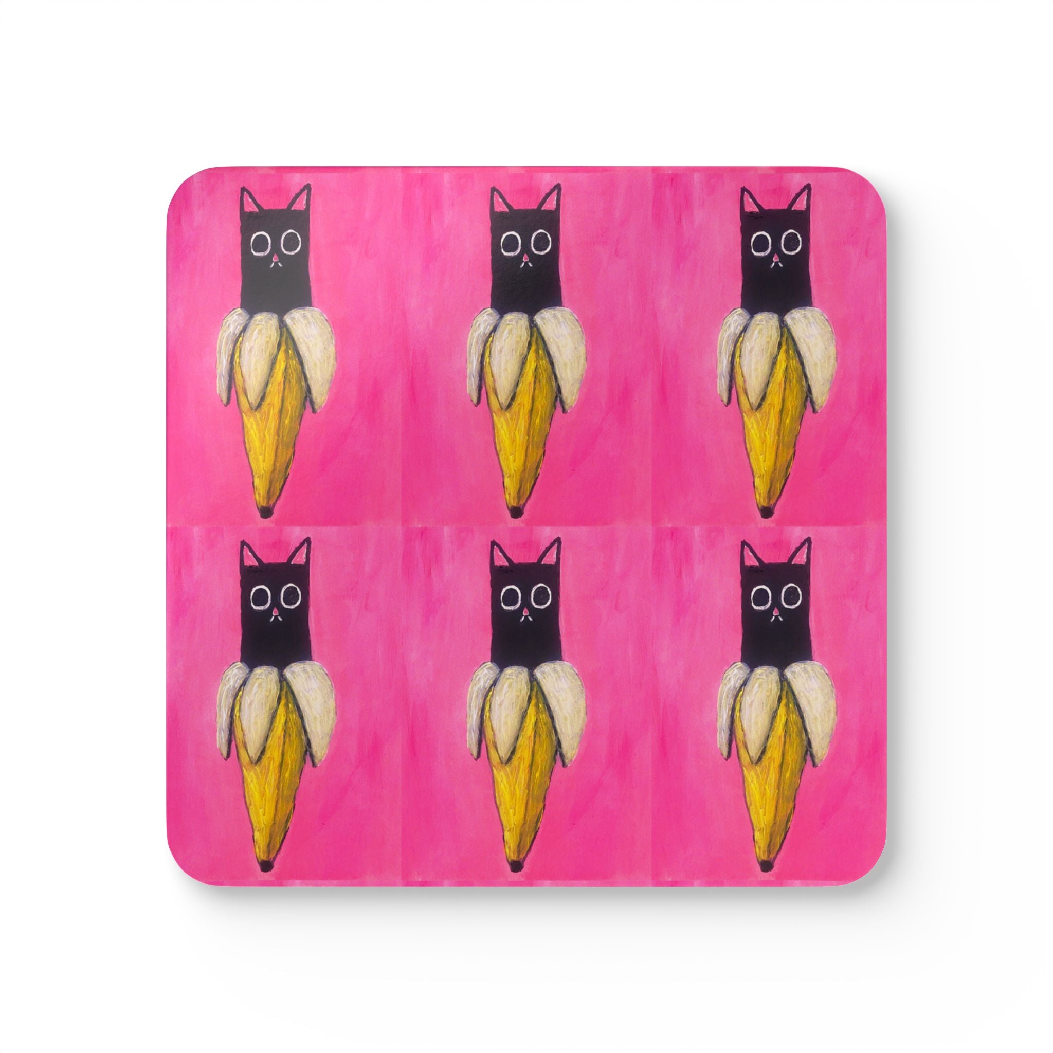 Banana Cat Coaster Set