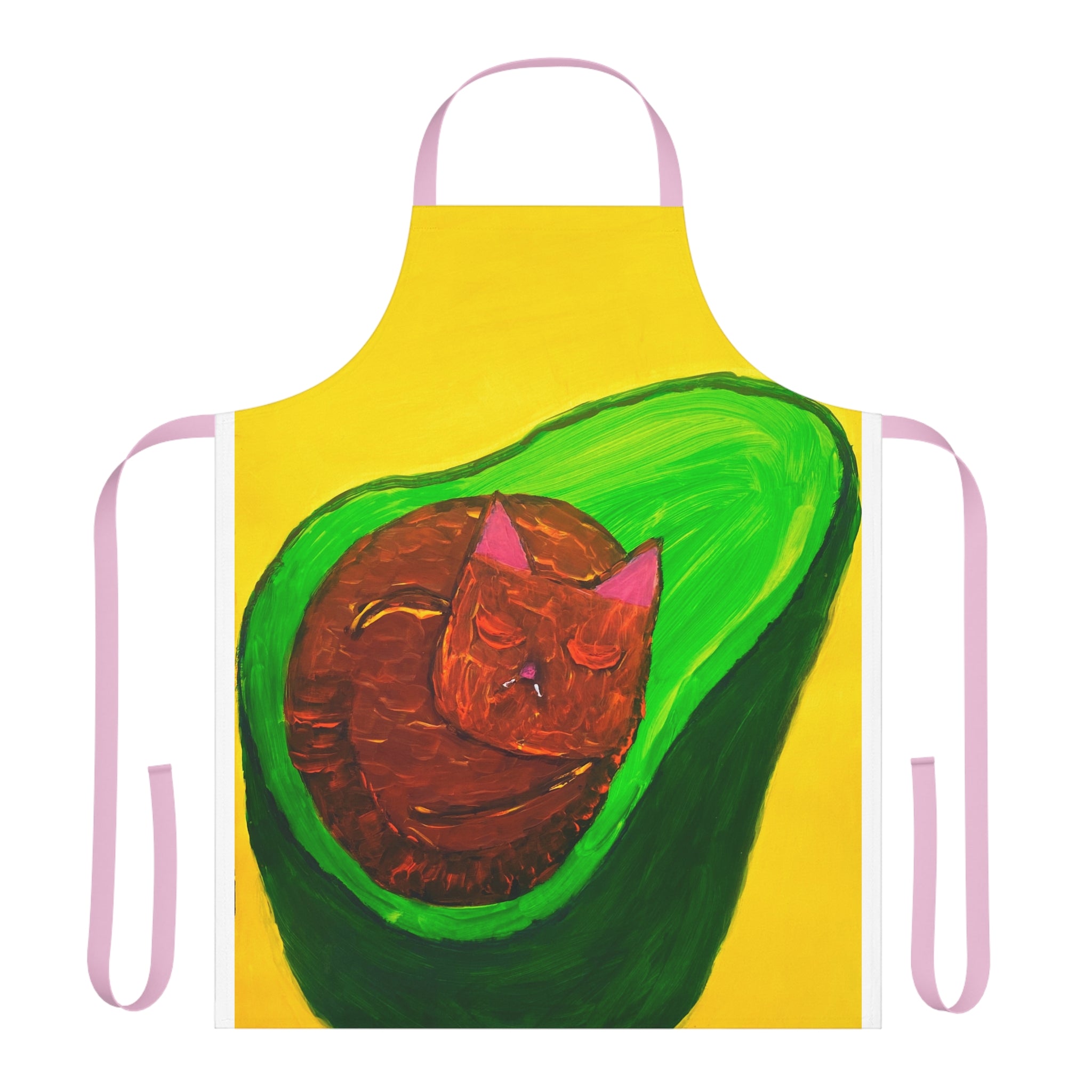 Avocado Cat Apron, Choice of 5 Colour Straps