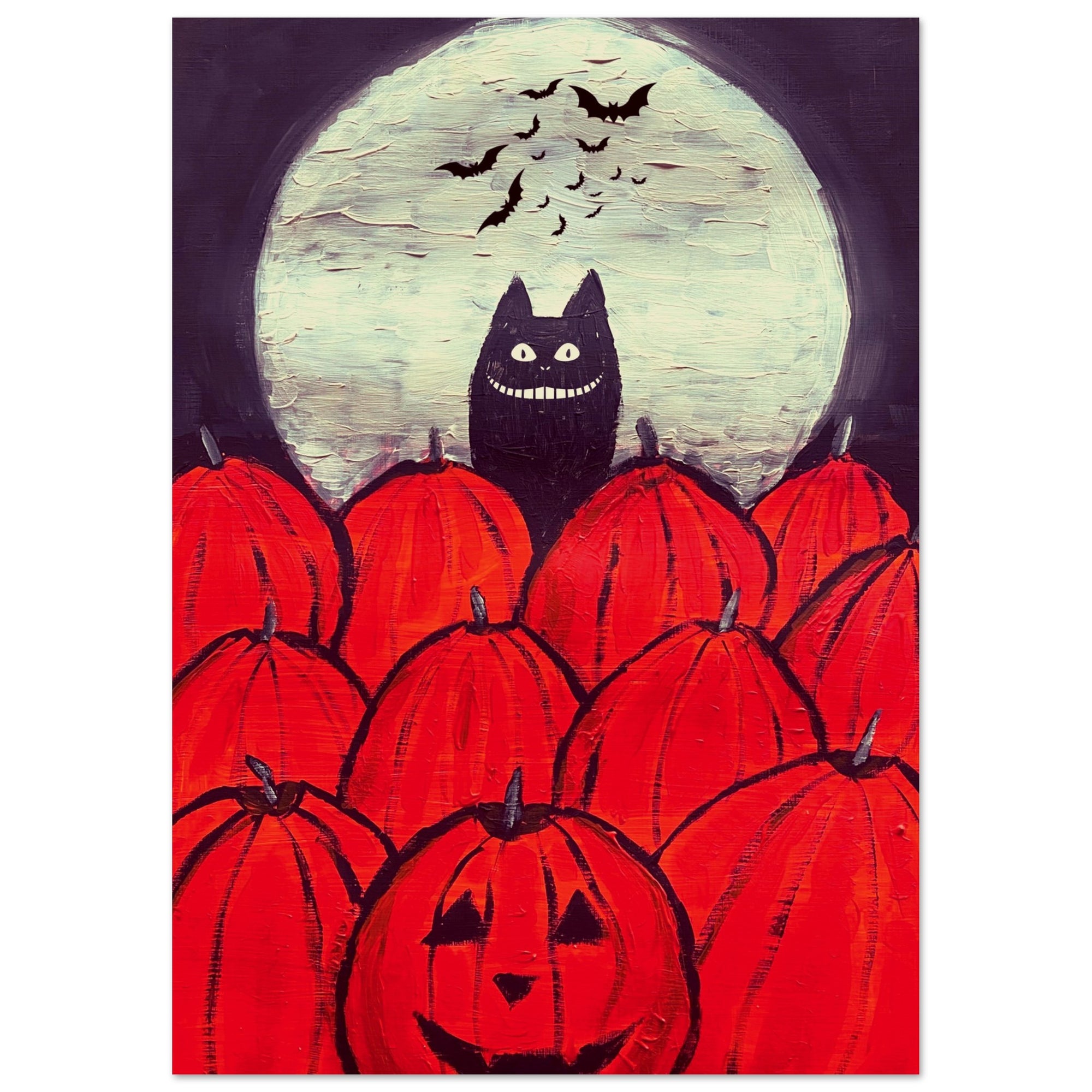 Spooky Kawaii Cat Poster Print Available In A4, A3, A2