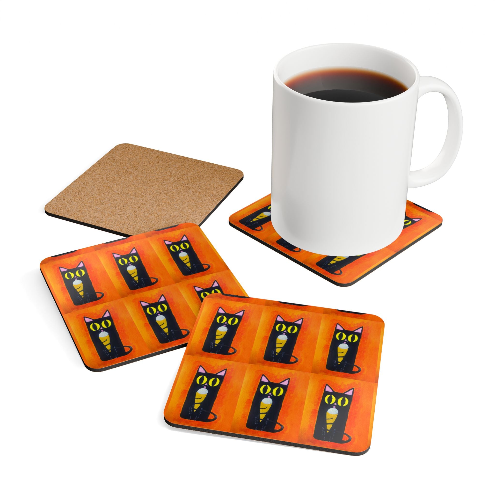 Coaster Set - Ice Cream Cat Design