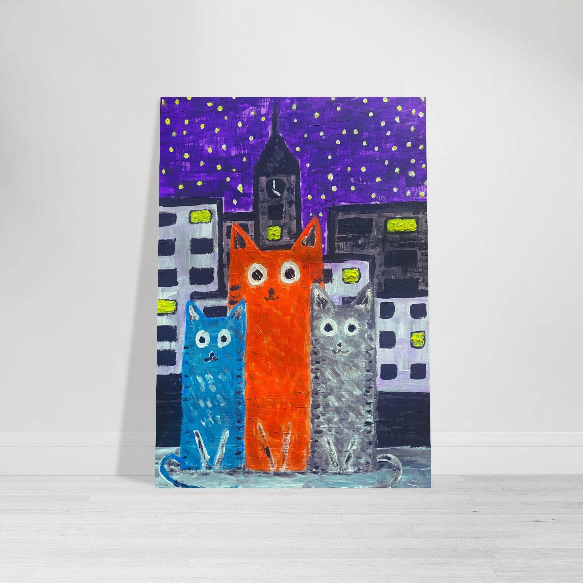 Cats On The Town Poster Print Available In A4, A3, A2 Formats