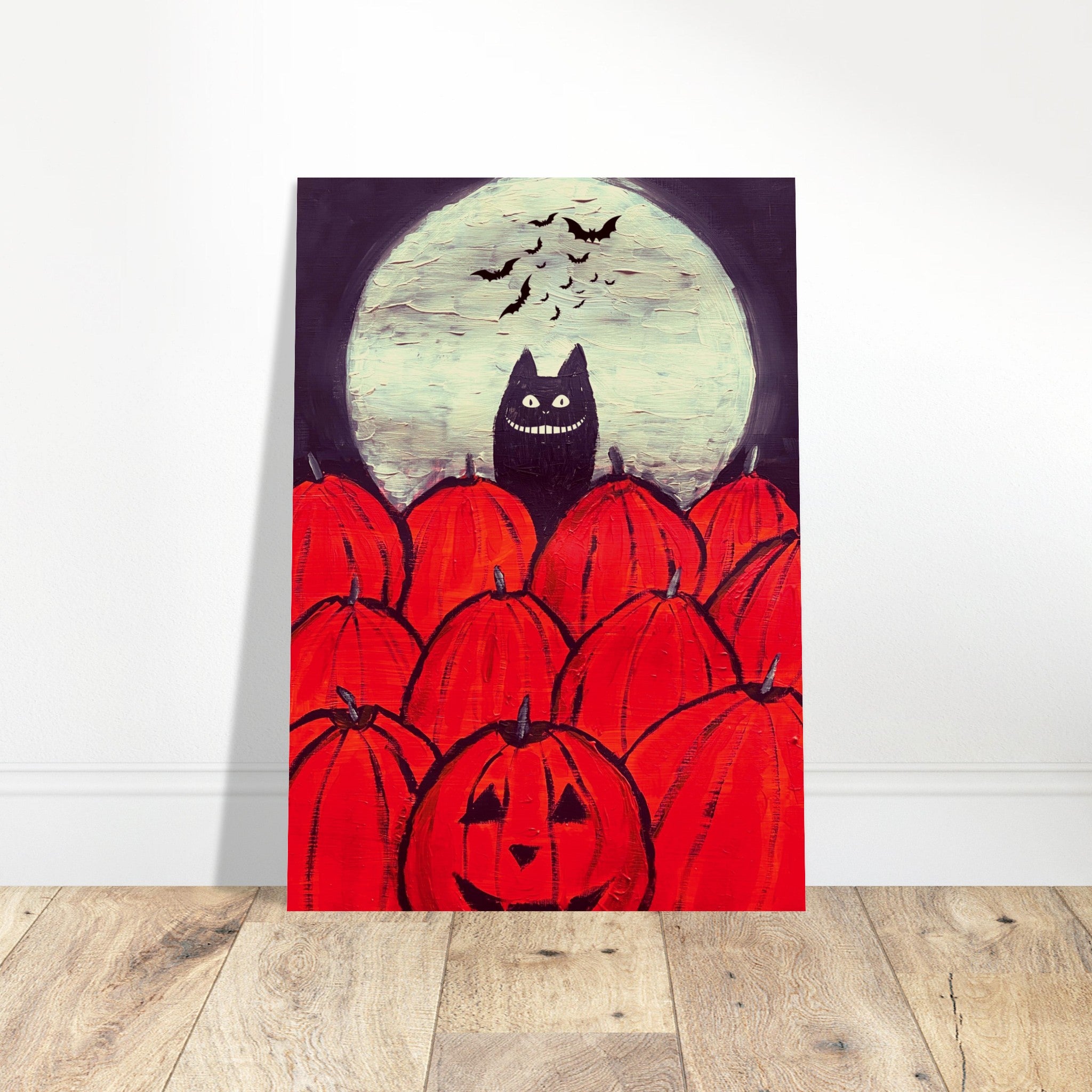 Spooky Kawaii Cat Poster Print Available In A4, A3, A2