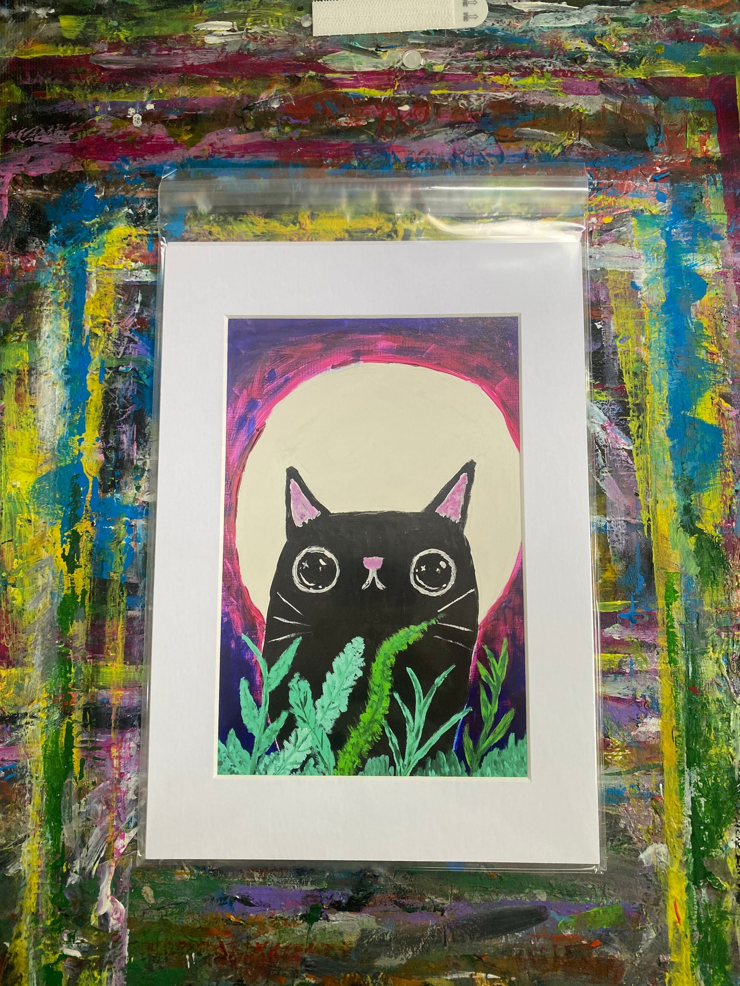 Moon Cat Giclee Fine Art Print, A4 Mount