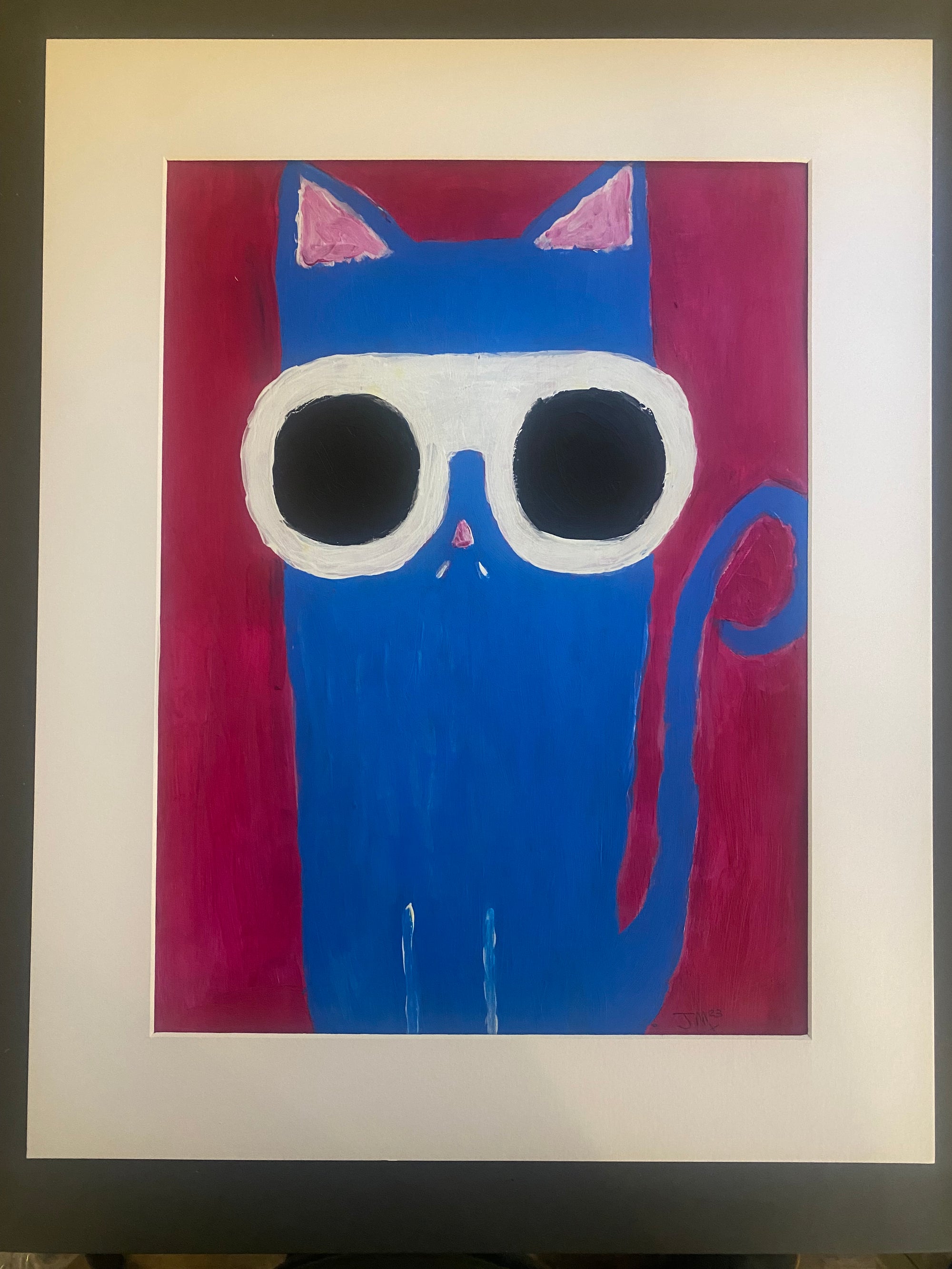 Cool Cat Original Acrylic Painting, Signed By The Artist