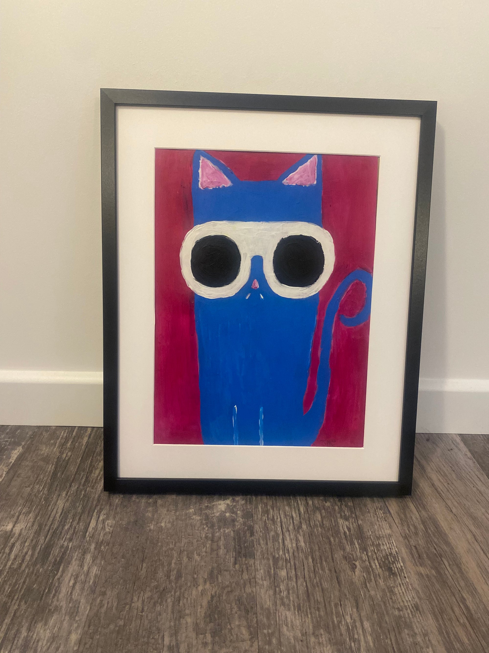 Cool Cat Original Acrylic Painting, Signed By The Artist