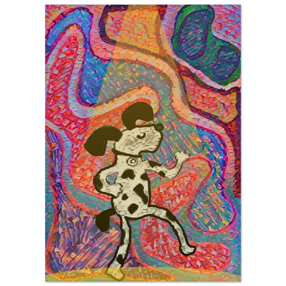 DISCO DOG Art Print, Available in A4, A3, A2 Sizes