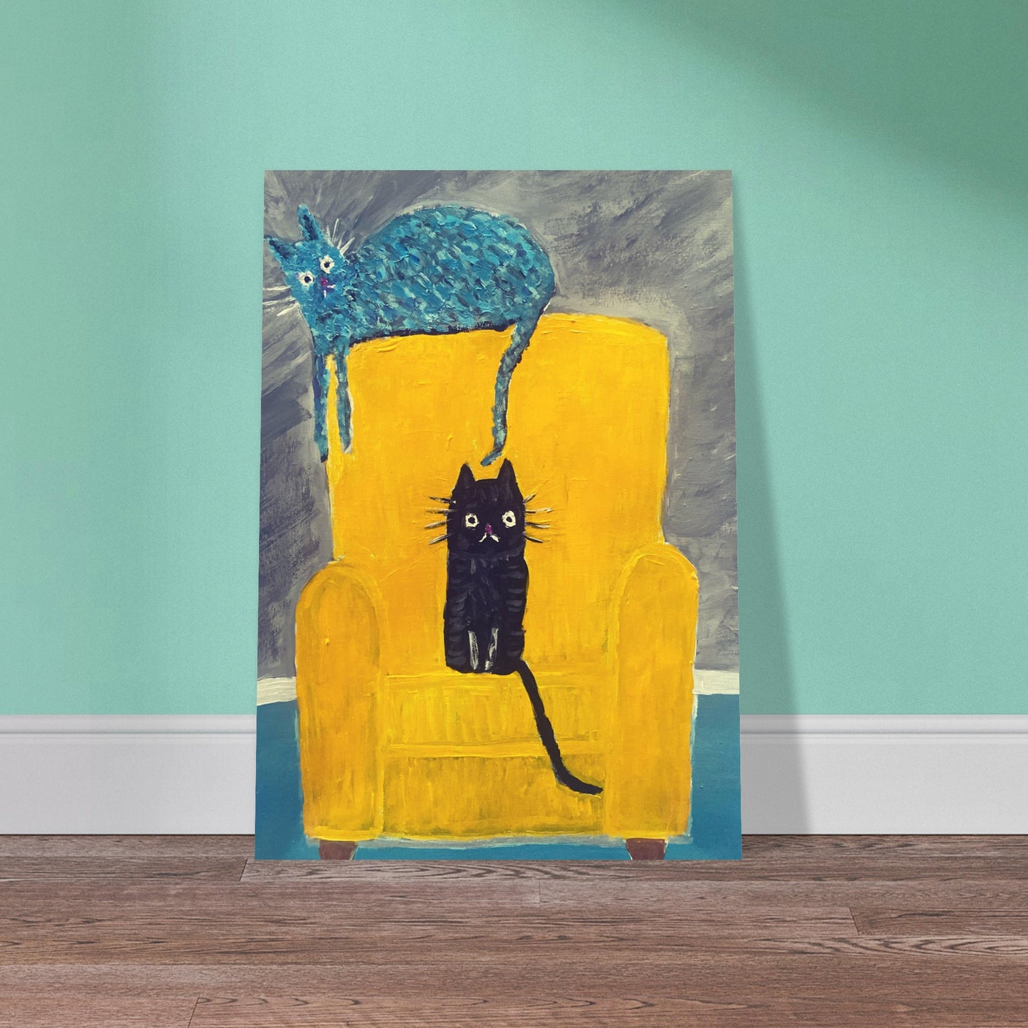 Cats On Armchair Print Available in A4, A3, A2 Sizes