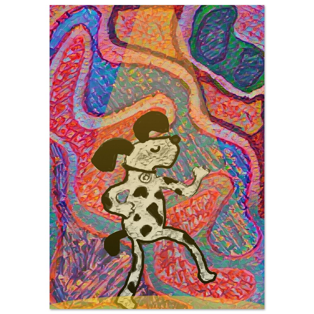 DISCO DOG Art Print, Available in A4, A3, A2 Sizes
