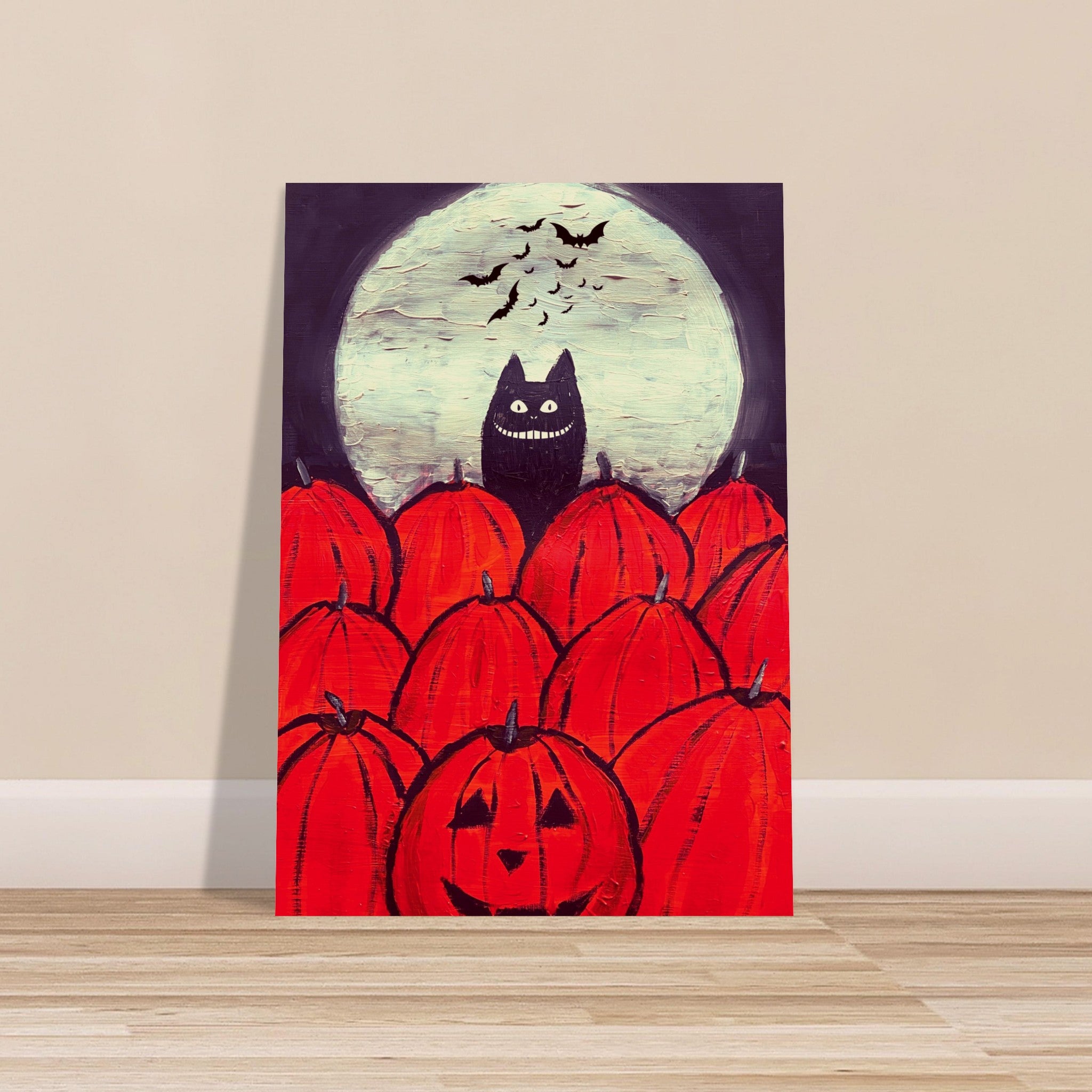 Spooky Kawaii Cat Poster Print Available In A4, A3, A2
