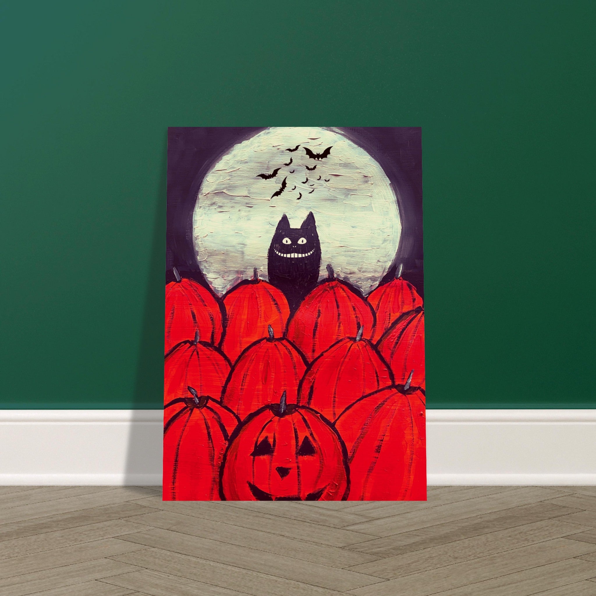 Spooky Kawaii Cat Poster Print Available In A4, A3, A2