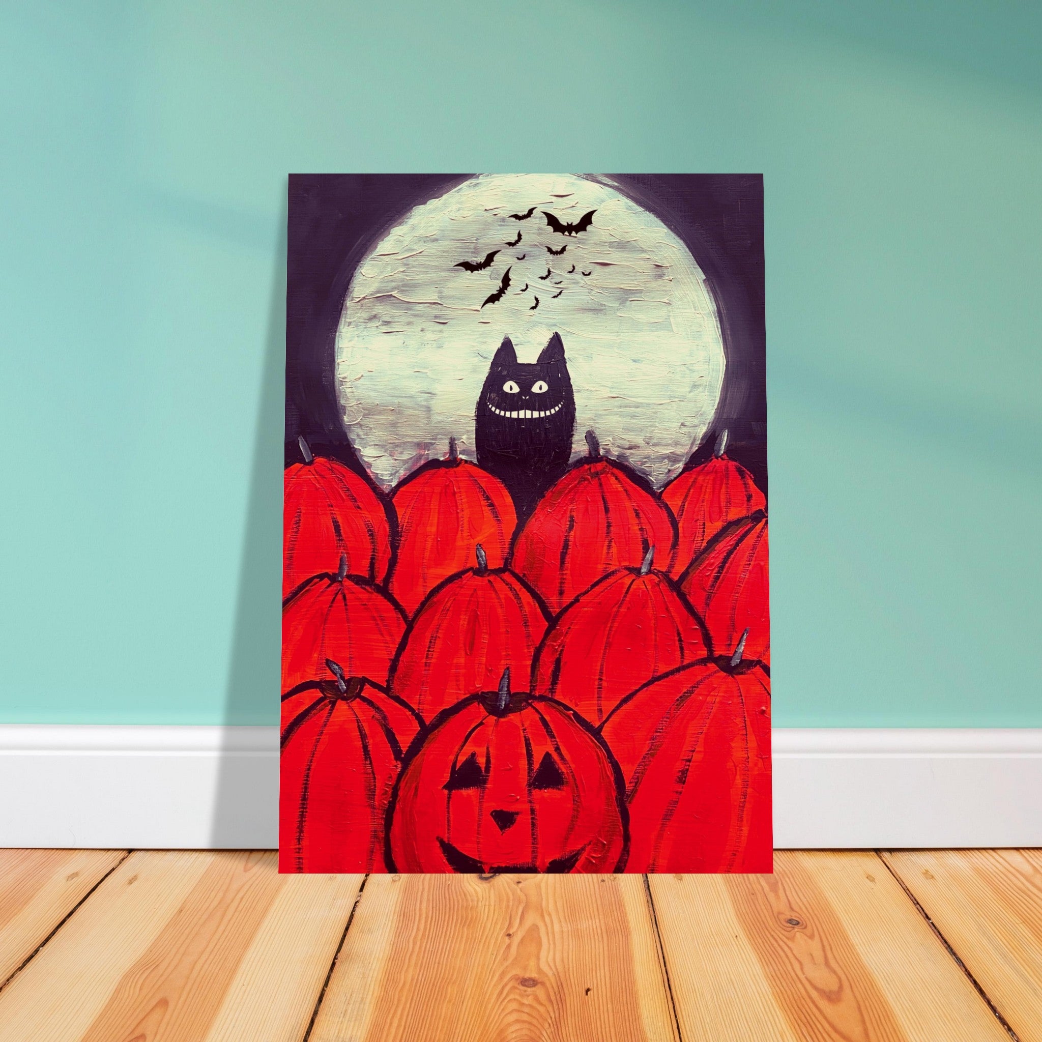 Spooky Kawaii Cat Poster Print Available In A4, A3, A2